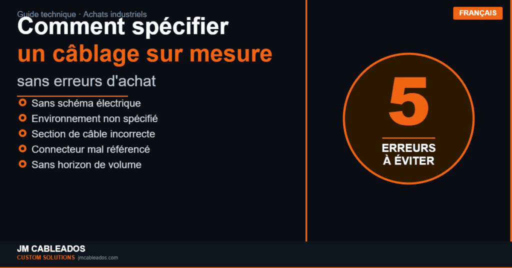 Comment spécifier un câblage sur mesure sans erreurs — Guide JM Cableados