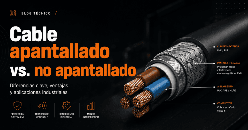 Cable apantallado vs no apantallado - guía técnica de blindaje en cableado industrial JM Cableados